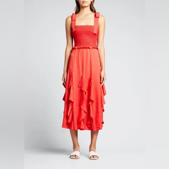 ALICE + OLIVIA Jocelyn Smocked Ruffle Dress